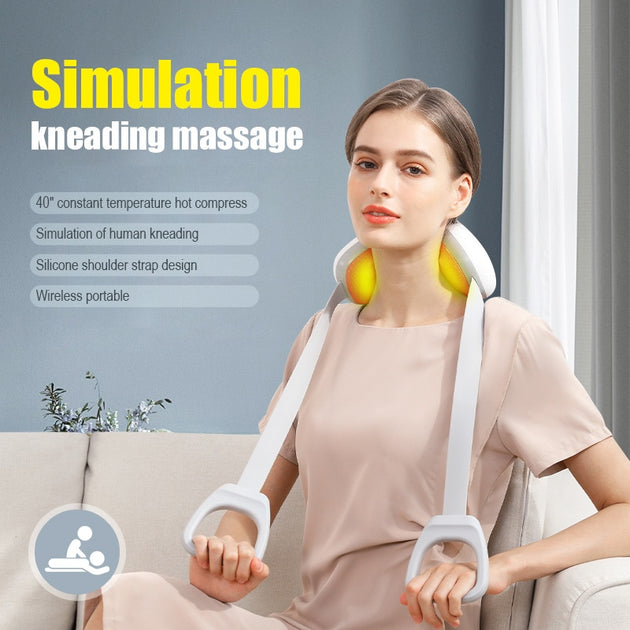 SimuBand - Cordless Shiatsu Neck Back Massager with Heat