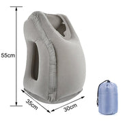 Inflatable Air Travel Pillow Airplane Office Nap Rest Neck Head Chin Cushion