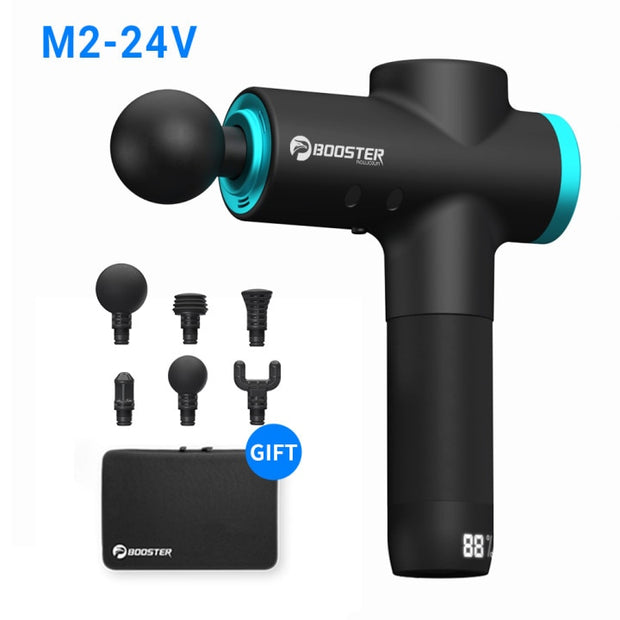 BOOSTER M2-12V LCD Display Massage Gun Professional Deep Muscle Massager Pain Relief Body Relaxation Fascial Gun Fitness