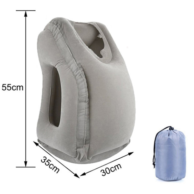 Inflatable Air Travel Pillow Airplane Office Nap Rest Neck Head Chin Cushion
