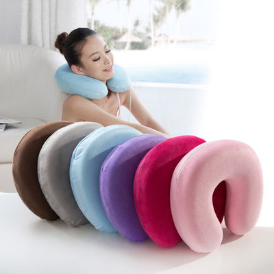 Soft U Shaped Slow Rebound Memory Foam Travel Neck Pillow for Office Flight Traveling Cotton Pillows Head Rest Cushion 10