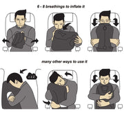 Inflatable Travel Sleeping Bag Portable Cushion Neck Pillow for Men Women Outdoor Airplane Flight Train Sleeping Easy