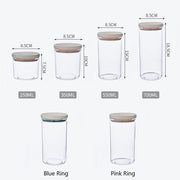 WBBOOMING 2 Different Color Sealed Ring Bottles Kitchen Storage Box Transparent Food Canister Keep Fresh New Clear Container
