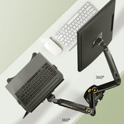 Desktop NB F160 + FP-2 Gas Spring Dual Arm for 17&quot;-27&quot; Monitor Holder + 10&quot;-17&quot; Laptop Support Air Press Mount Stand Load 2-9kg