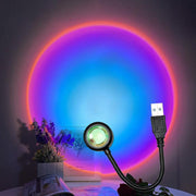 Sunset Lamp LED USB Rainbow Neon Night Light Projector Photography Wall Atmosphere Lighting for Bedroom Home Room Decor Gift