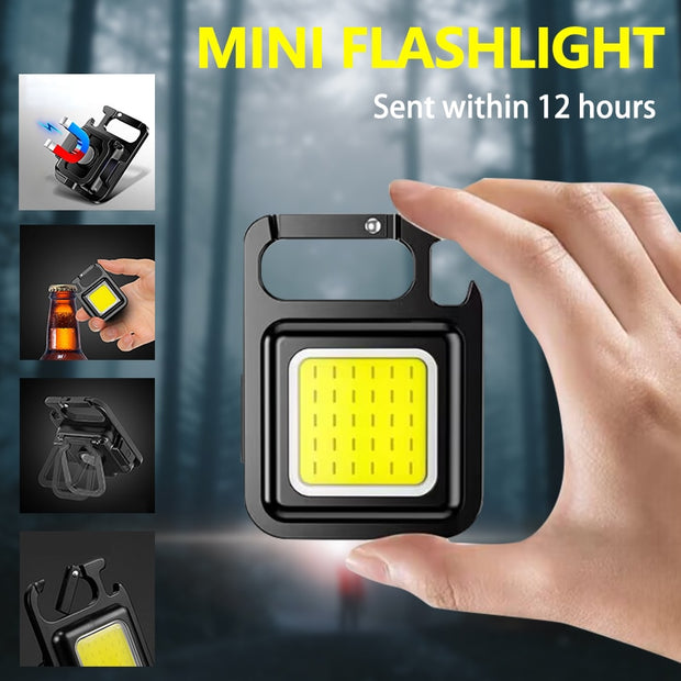 Mini Flashlight Portable Pocket led Flashligh Keychain Rechargeable Flashligh For Outdoor Camping Fishing Small Light Corkscrew