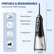 Oral Irrigator USB Rechargeable Water Flosser Portable Dental Water Jet 300ML Water Tank Waterproof Teeth Cleaner For Oral Care