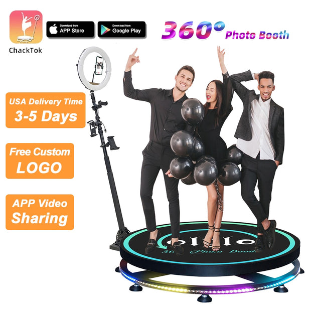 360 Photo Booth Machine With Software on APP Remote Control Automatic Slow Motion 360 Spin Camera Video Booth for Party Wedding