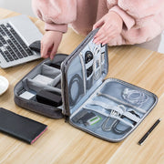 3 Tier Portable Wire USB Line Holder Bag Travel Power Bank Earphone Line Organizer Box Mouse Charging Line Storage Ziplock Bag