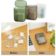 Ins Portable Wire Cable Storage Box Travel Headphone Jewelry Coin Organizer Bin Drawer Makeup Lipstick Holder Dust-proof Storage